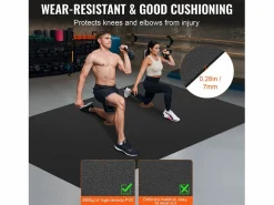 Online Colchoneta de Yoga SucceBuy, Colchoneta de Ejercicio, 2,4 x 1,8 m, Colchoneta de Yoga Antideslizante, PVC, para Pilates y Entrenamiento en el Suelo Negro
