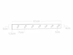 Clearance Colgador de pared de madera maciza en tono roble oscuro de 61x5cm - KATE - Perchero