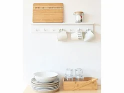 DECOWOOD Colgador de pared de madera maciza en tono de 61x9,5cm - KATE -