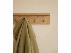 Online Colgador de pared de madera maciza en tono roble medio de 61x9,5cm - KATE - Perchero