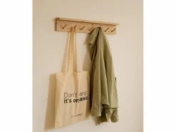 Online Colgador de pared de madera maciza en tono roble medio de 61x9,5cm - KATE - Perchero