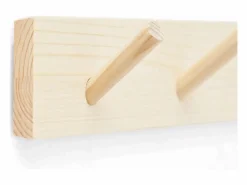DECOWOOD Colgador de pared de madera maciza en tono natural de 61x5cm - KATE -