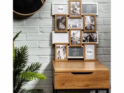 Outlet The Home Deco Factory Collage de fotos en madera y blanco 10 x 15 cm Familia 12 fotos Beige