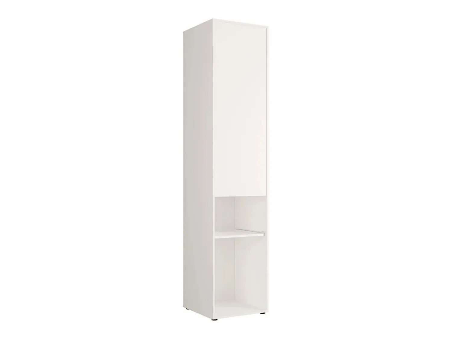 New Vente-unique columna de almacenamiento para cama abatible con estante 1 puerta 2 huecos - MOVELINO Blanco