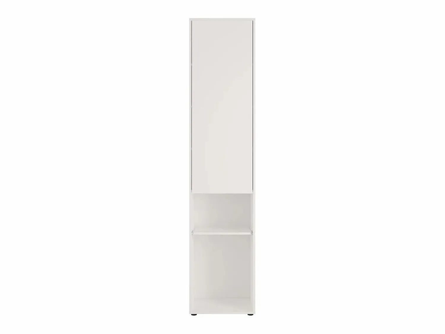 New Vente-unique columna de almacenamiento para cama abatible con estante 1 puerta 2 huecos - MOVELINO Blanco