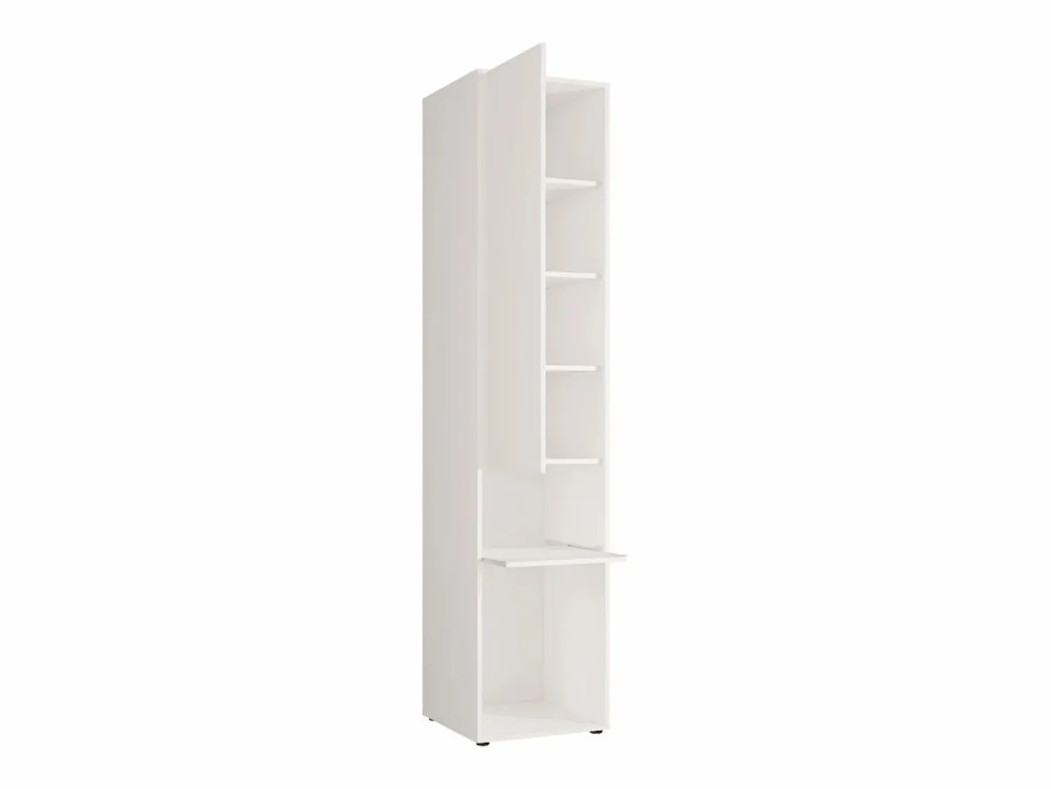 New Vente-unique columna de almacenamiento para cama abatible con estante 1 puerta 2 huecos - MOVELINO Blanco