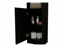Online TuHome Columna de Baño Malaga en melamina con un gabinete y 3 estantes , 162 cm X 33 cm X 26.4 cm , Negro