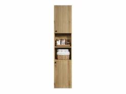 Online ebuy24 Columna de baño ranurada 2 puertas, 2 nichos H186 cm - PUREBLISS Marru00f3n