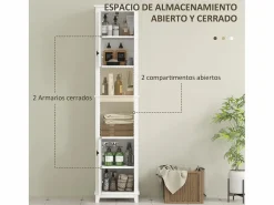 Clearance Columna de baño Sahara 2 puertas con 2 compartimentos /natural 167,5x40x30 cm Columna De Baño