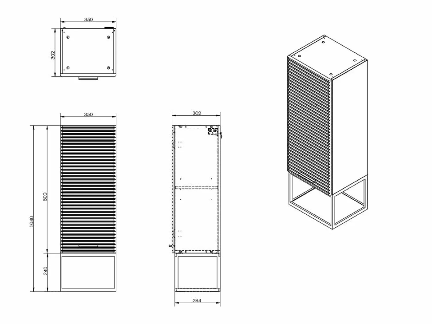 Sale Columna de baño suspendida estriada con hueco - Natural claro - H104 cm - SARONE Columna De Baño