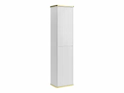 New Vente-unique Columna de baño suspendida estriada, color mate, 3 estantes, Al.140 cm, KELIZA Blanco