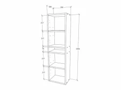 Sale Columna de cuarto de baño haaus Zed, suspendida, 2 puertas, brillo/, MDF, L 29 x A 22 x 104 cm Mueble De Pared Para Baño