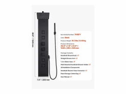 Columna de Ducha con Cabezal de Ducha Efecto Lluvia SucceBuy de Acero Inoxidable, Grifo 4 Funciones, 4 Chorros Corporales, Teleducha y Caño de Bañera