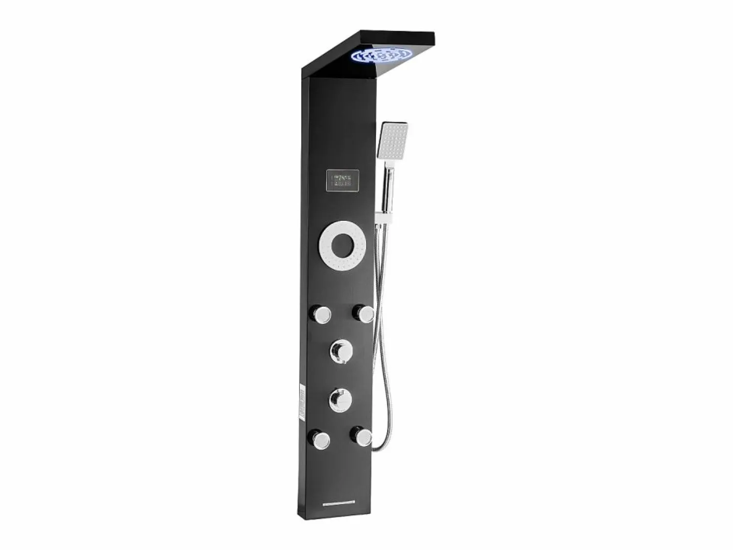 Best Columna de Ducha con Cabezal de Ducha Efecto Lluvia SucceBuy de Acero Inoxidable, Grifo 6 Funciones, 5 Chorros Corporales y Ducha de Mano, 1345 mm Negro