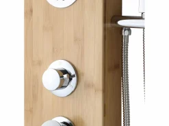 Shower & Design Columna de ducha con hidromasaje TISSIA, panel de bambú