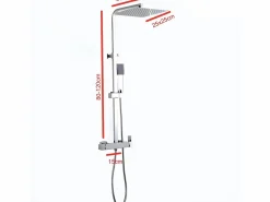 Discount Valaz Columna de ducha monomando MANZO 20 cm x 20 cm Cromado Plateado