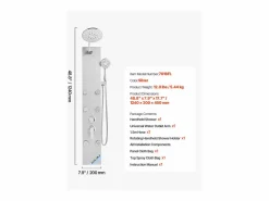 Columna de Ducha SucceBuy, con Cabezal de Ducha Efecto Lluvia, Sistema de Panel de Ducha Mural de Alta Presión de Acero Inoxidable Cepillado de 124 cm