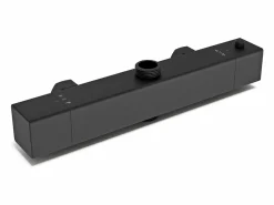 Aica Columna de Ducha Termostática Mate | Alcachofa Cuadrada Grande | Barra Regulable 73-115cm| Sistema de Ducha Superior