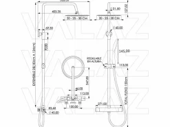 Valaz Columna de ducha termostática EBRO Ø 30cm Cromado