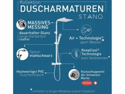 Discount MIRLO Columna de ducha termostática NILA mate 20 cm x 20 cm Negro