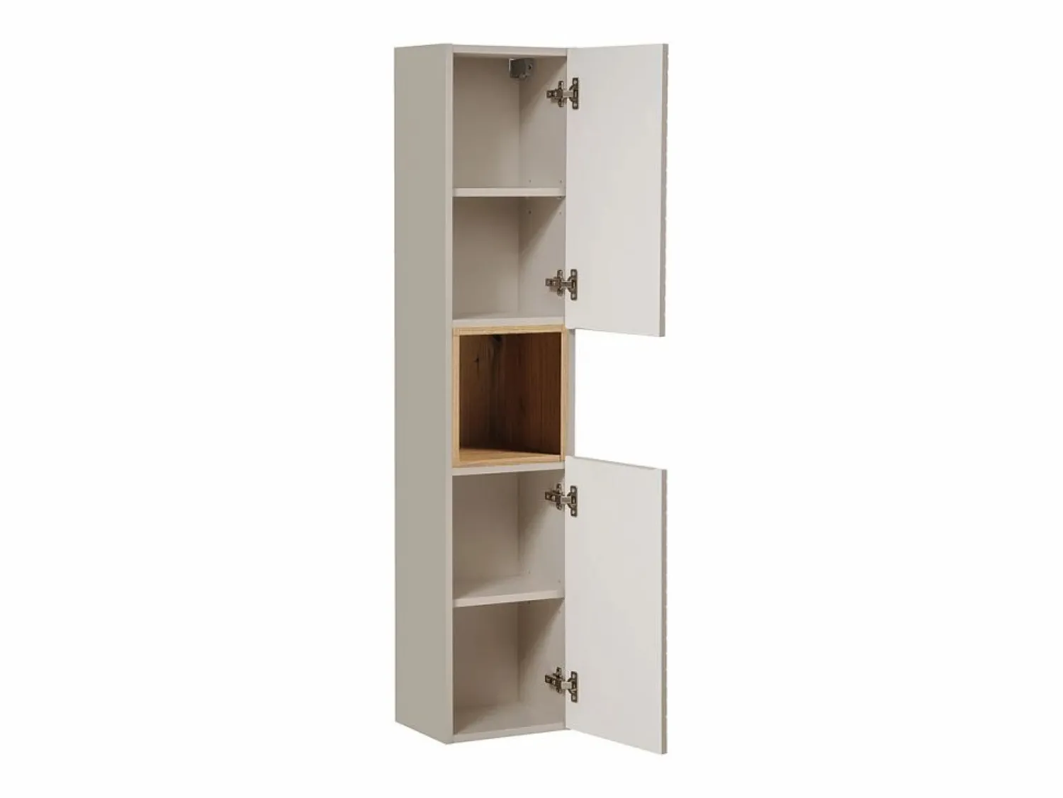 Hot Petits-Meubles Columna de pared 2 puertas 1 compartimiento Manoa Cachemira y madera Beige