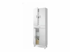 Best Columna para baño Kris de 4 puertas y 1 cajón acabado brillo, 182 cm(alto)60 cm(a Blanco