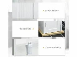 Online Basic Columna portarrollos Siena Kleankin con puerta 80x20x20 cm Blanco