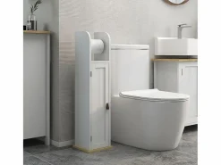 Online Basic Columna portarrollos Siena Kleankin con puerta 80x20x20 cm Blanco