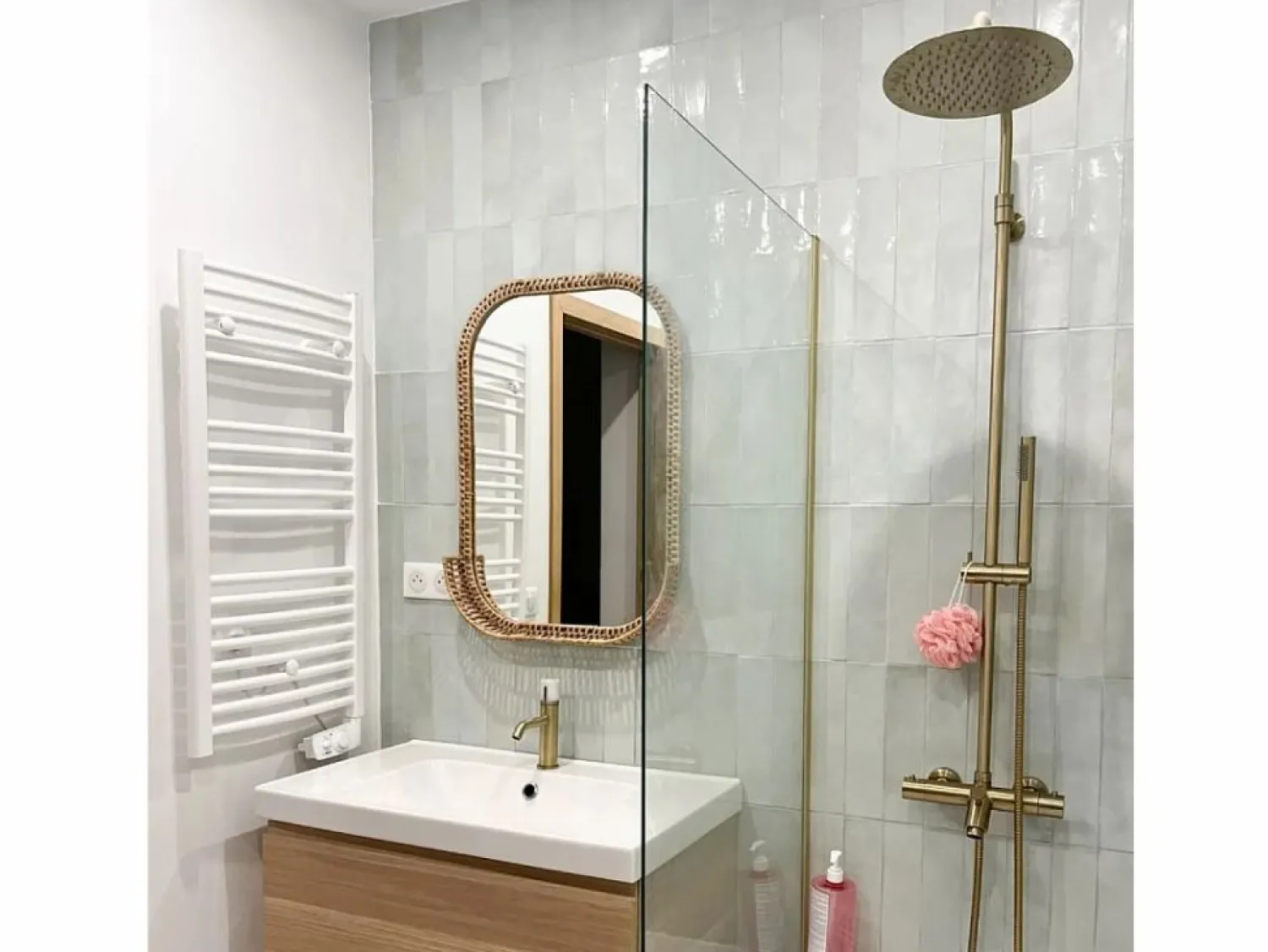 Online Essebagno Columna termostática para bañera y ducha Luisa II 250 oro cepillado Dorado