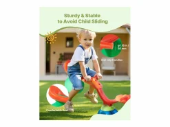 New Columpio Balancín SucceBuy, Capacidad de Carga de 24,9 kg por Asiento, Equipo de Juego Exterior Rebotador, para 2 Niños de 3 Años en Adelante Multicolor