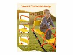 Best Columpio Balancín SucceBuy, Capacidad de Carga 90,7 kg, con Asas, Asientos Amplios con Respaldo, para Césped, Jardín, para 2 Niños de 3 Años en Adelante Columpio