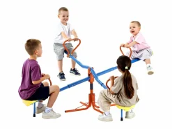 Columpio de Balancín SucceBuy para Niños, Capacidad 49,9 kg por Asiento, Equipado con Asas Ergonométricas, Patas de Soporte de 4 Ramas, Rotación 360°