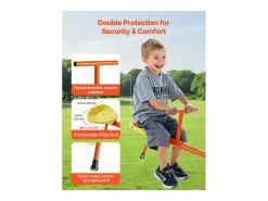 Discount Columpio de Balancín SucceBuy para Niños, Capacidad 45,4 kg por Asiento, Equipado con Asas Ergonométricas, Patas de Soporte de 4 Ramas, Rotación 360°