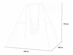 New AHD Columpio de jardín para niños con asiento T-bar Dado Multicolor