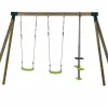 Habitat et jardin Columpio de madera "Lana" - Con 2 columpios y 1 cara a cara