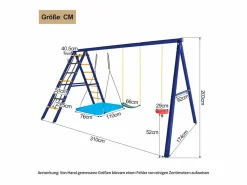 Best Columpio exterior de acero - 3 columpios + estructura de escalada + cesta Columpio