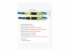 Combo Esquí Náutico SucceBuy, 170,2 cm para Adultos con Fijaciones Ajustables X-9