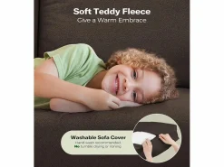 Combustible sofá de terciopelo marrón de peluche de 2 a 2 años, con un asiento profundo de 55 cm y reposabrazos - 128x78x89cm Todos Los Sofás|Sofá Escandinavo