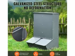 New Comedero para Cerdos SucceBuy, 130 L, Puerta Doble de Metal que Puede Acoger Hasta 8 Cerdos Comida Para Animales De Compañía