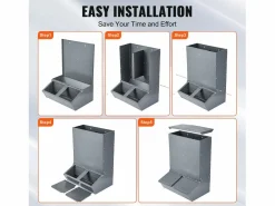 New Comedero para Cerdos SucceBuy, 130 L, Puerta Doble de Metal que Puede Acoger Hasta 8 Cerdos Comida Para Animales De Compañía