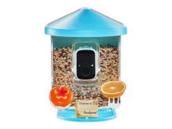 Outlet Comederos para Aves Inteligente SucceBuy con Cámara, 2K HD, Especies IA, Alimentado por Energía Solar Azul
