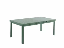 Clearance MYLIA Comedor de jardín aluminio mesa extensible 180/240 y 8 sillones - - NAURU Verde almendra
