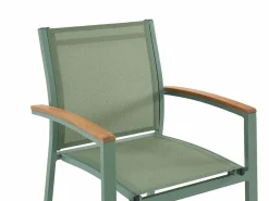 Clearance MYLIA Comedor de jardín aluminio mesa extensible 180/240 y 8 sillones - - NAURU Verde almendra