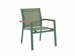 Clearance MYLIA Comedor de jardín aluminio mesa extensible 180/240 y 8 sillones - - NAURU Verde almendra