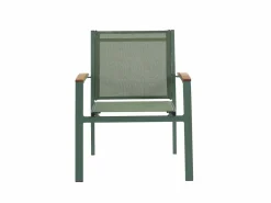 Clearance MYLIA Comedor de jardín aluminio mesa extensible 180/240 y 8 sillones - - NAURU Verde almendra
