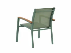 Clearance MYLIA Comedor de jardín aluminio mesa extensible 180/240 y 8 sillones - - NAURU Verde almendra