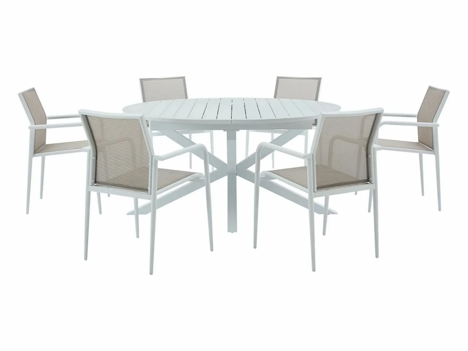 Online Comedor de jardín de aluminio: una mesa extensible + 6 sillas - YOHA de Comedores De Jardín