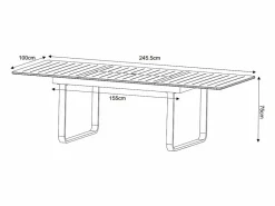 Clearance Comedor de jardín de aluminio: mesa extensible de aluminio L.155/246 cm y 6 sillones - Natural claro y blanco - SERUNO de Comedores De Jardín
