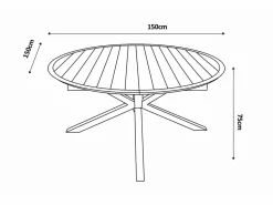 Clearance Comedor de jardín de aluminio: una mesa redonda extensible L.150/200 cm y 6 sillones apilables - Antracita - VELYRA de Comedores De Jardín