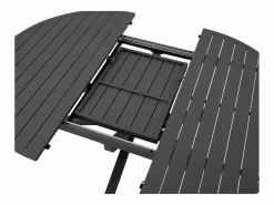 Clearance Comedor de jardín de aluminio: una mesa redonda extensible L.150/200 cm y 6 sillones apilables - Antracita - VELYRA de Comedores De Jardín